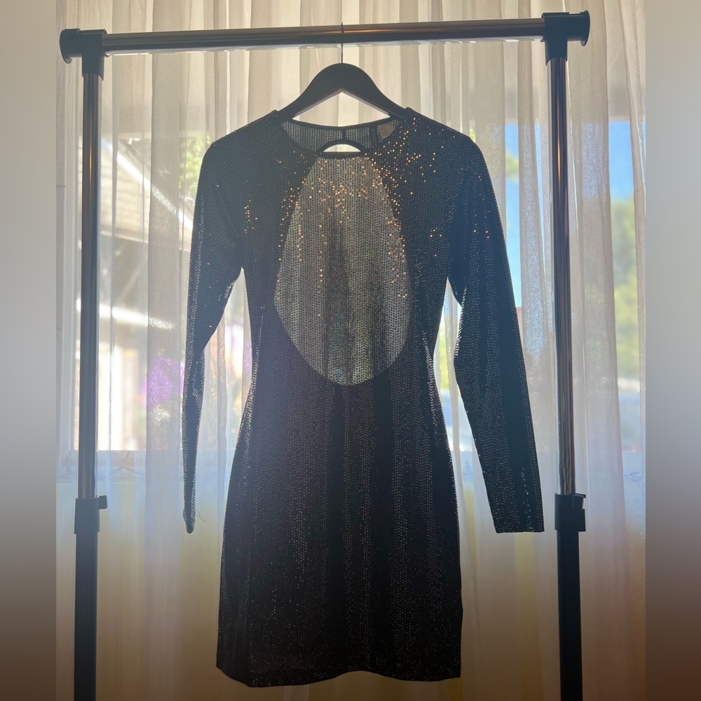 Long Sleeve Sequenced Dress